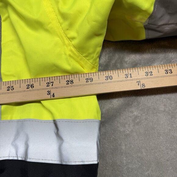 High Visibility Jacket Men’s 2XL Yellow Bomber Hood Type R Class 3 ANSI 107-2015 - Picture 6 of 11